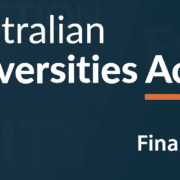 Screenshot of part of the front cover of the Australian Universities Accord Final Report. The full report is available at: https://www.education.gov.au/australian-universities-accord/resources/final-report